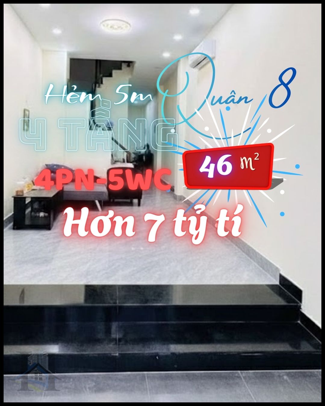 NHÀ DƯƠNG BÁ TRẠC Q.8, GẦN 50m², 4 TẦNG, HƠN 7 TỶ, HẺM 5m, 4 PN – 5 WC